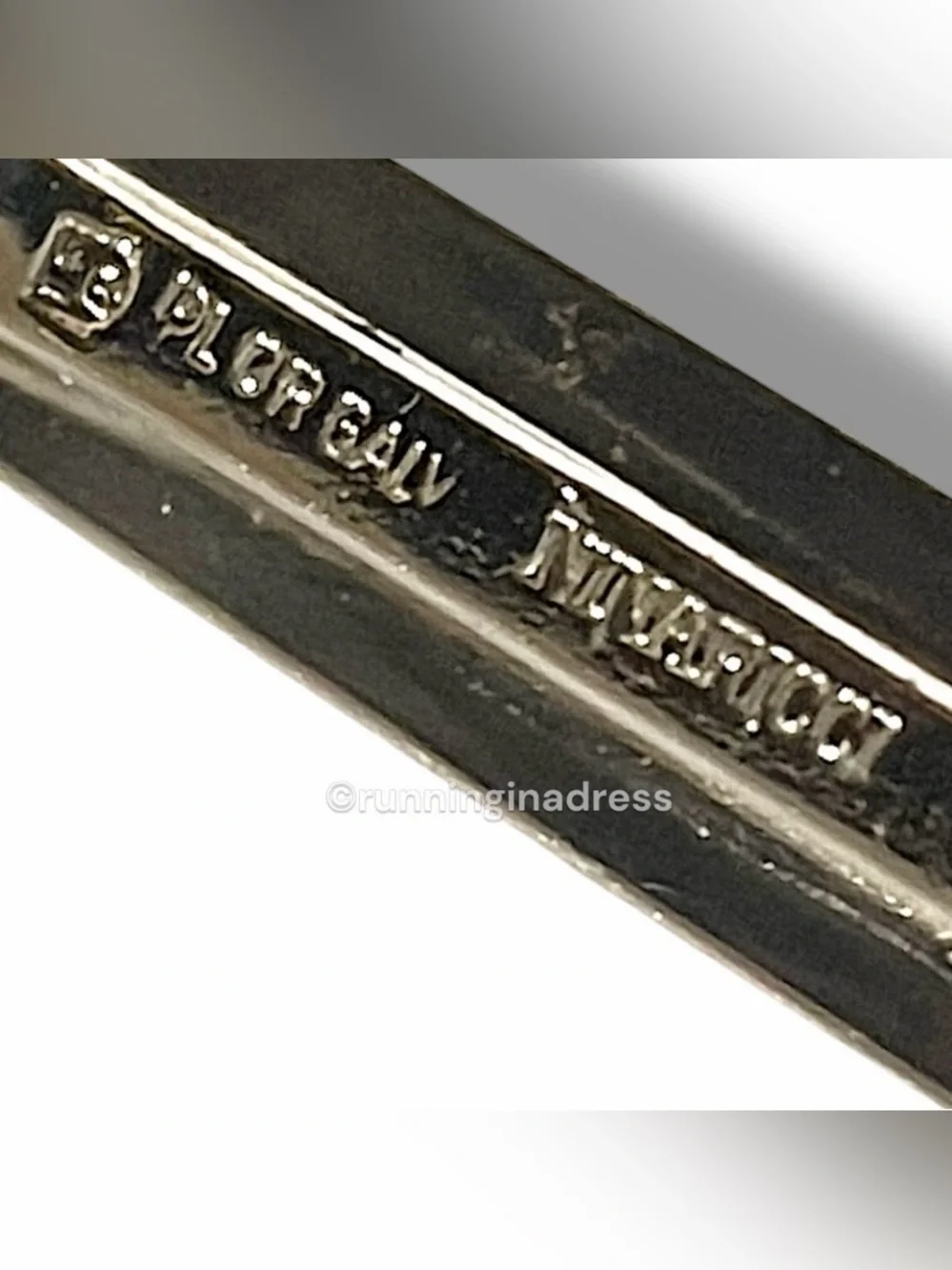 Vintage Nina Ricci Paris Silver Tie Clip 1980s Men's Geometric Tie Bar Clasp